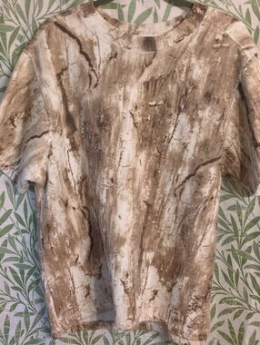 Men's Brown Marbled Short Sleeve Crewneck Tee